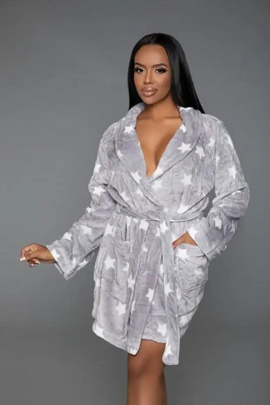 T-Shirts Premium BE WICKED Kaylee Robe - Star Print, Navy/White, Size L/XL