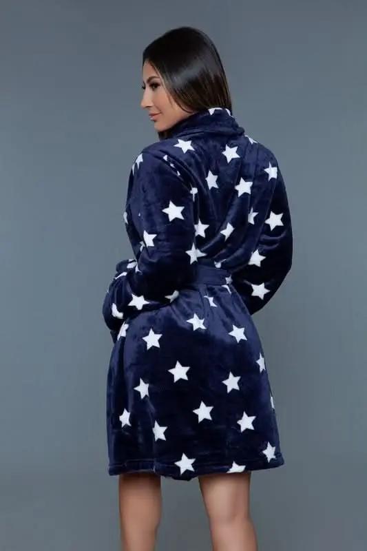 T-Shirts Premium BE WICKED Kaylee Robe - Star Print, Navy/White, Size L/XL