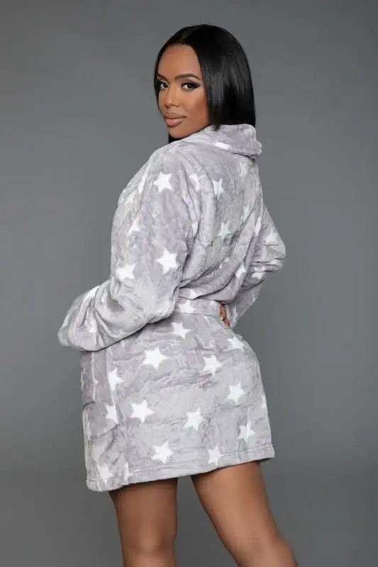 T-Shirts Premium BE WICKED Kaylee Robe - Star Print, Navy/White, Size L/XL
