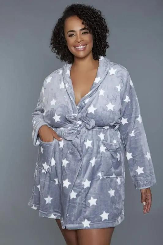 T-Shirts Premium BE WICKED Kaylee Robe - Star Print, Navy/White, Size L/XL