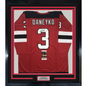 Framed Autographed/Signed Ken Daneyko 35x39 New Jersey Red Hockey Jersey JSA COA