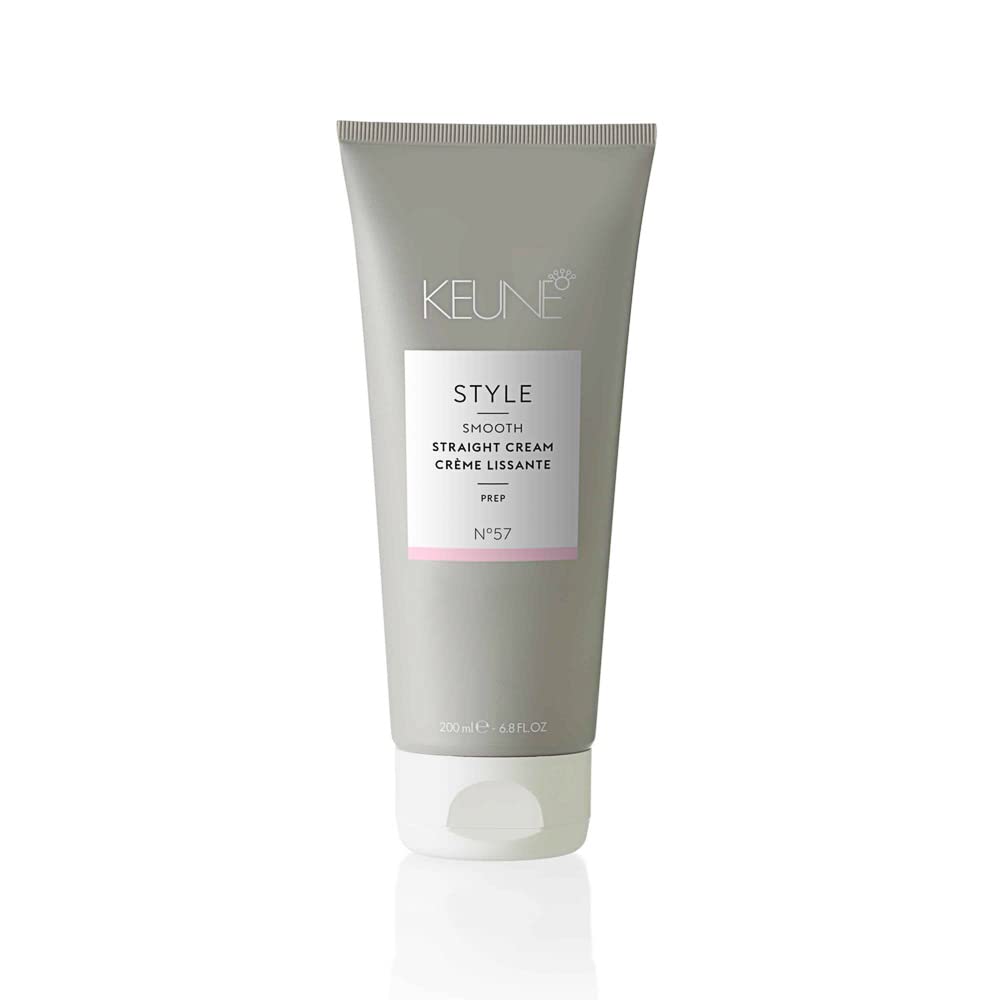 Keune Style Straight Cream, Heat-Activated & Anti-Frizz Cream for Smooth Hair, 6.8 Fl Oz