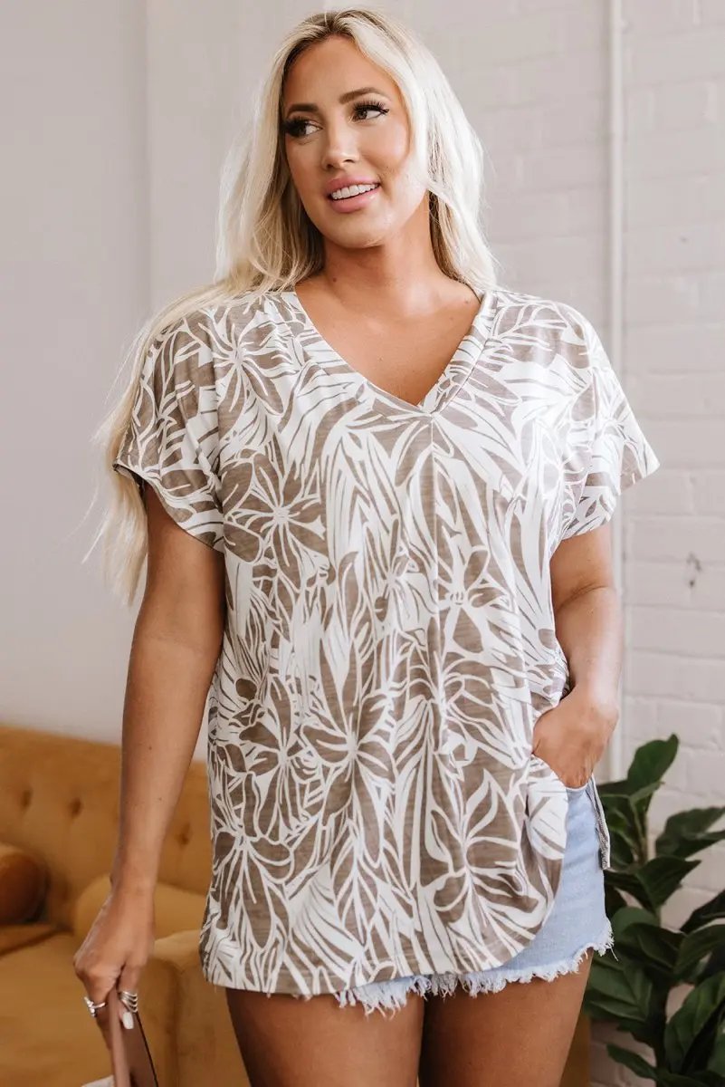 Accessories Love Salve Floral V-Neck Women's Casual Blouse: Summer Style, Loose Fit