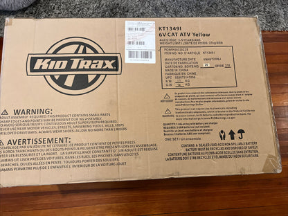 Kid Trax Caterpillar ATV 6V Ride-On Toy for Toddlers, Ages 3-5, Brand New in Box