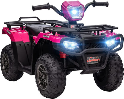 Kids Electric ATV with AUX and USB, 4-Wheeler Ride-On Car for Children - 12V