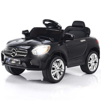 Kid's 6V Remote Control Car with LED Lights - Long-Lasting and Stylish in Black
