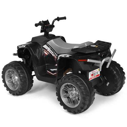 Kid's Electric Ride-On ATV with Music and LED Lights - Black