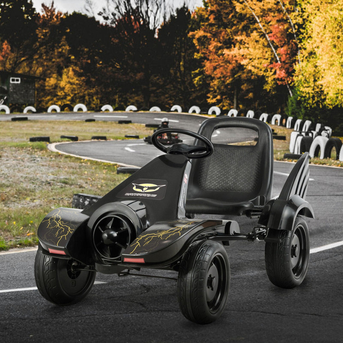 Kid's Go Kart Pedal Car with Clutch & Hand Brake - Perfect Christmas Gift!