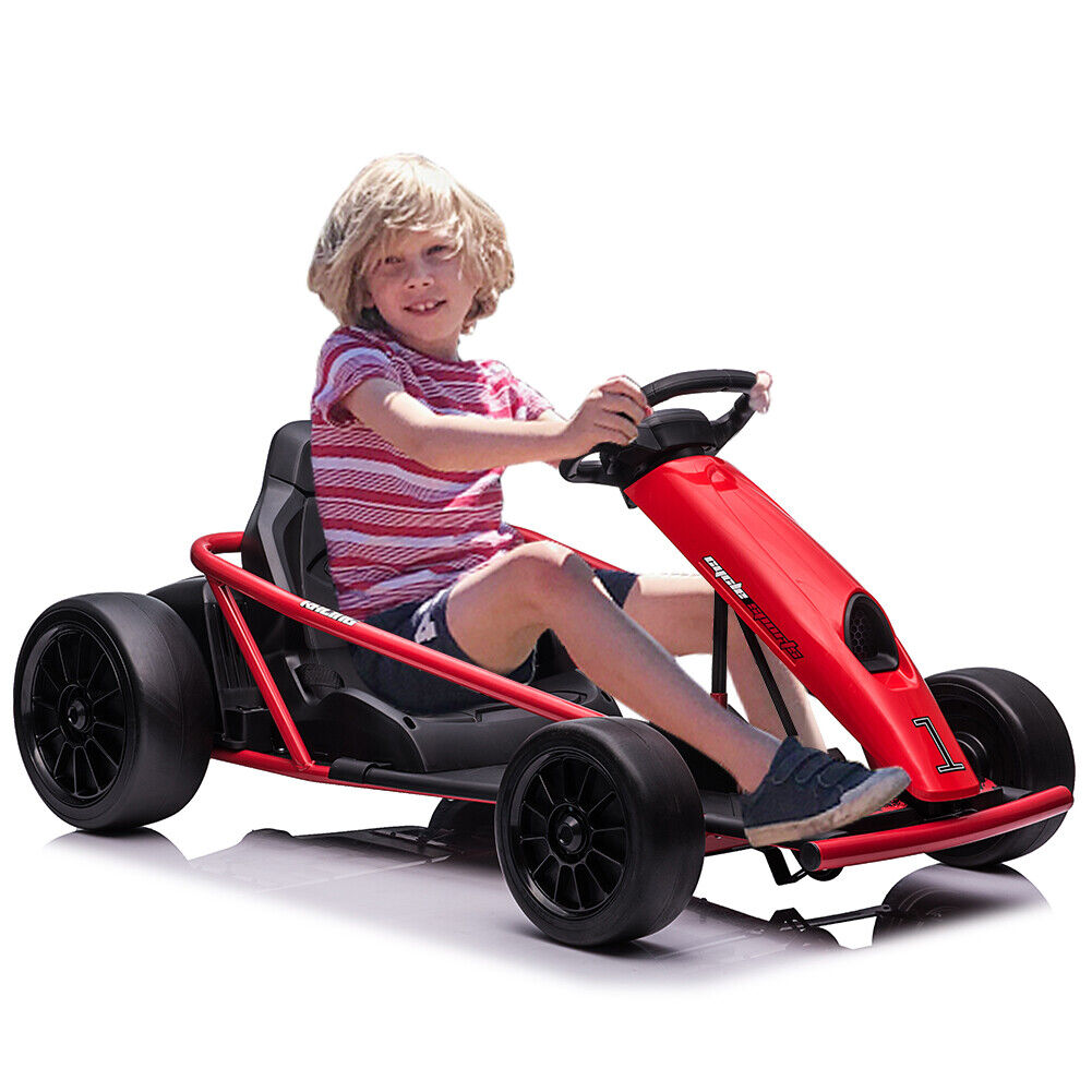 Kid's Go Kart with Wide Seat, Durable Tires, and Powerful Motors - Maximum Load 300lbs
