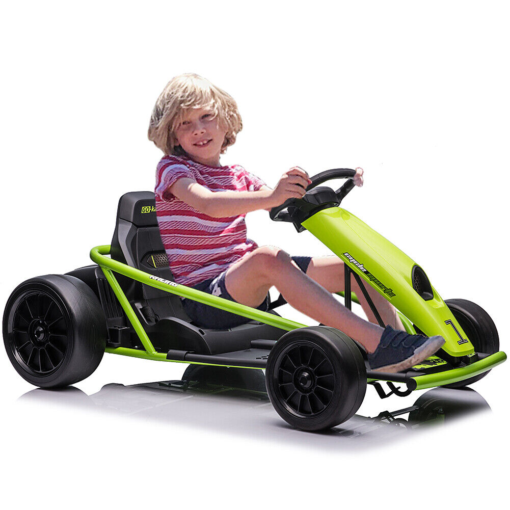 Kid's Go Kart with Wide Seat, Durable Tires, and Powerful Motors - Maximum Load 300lbs