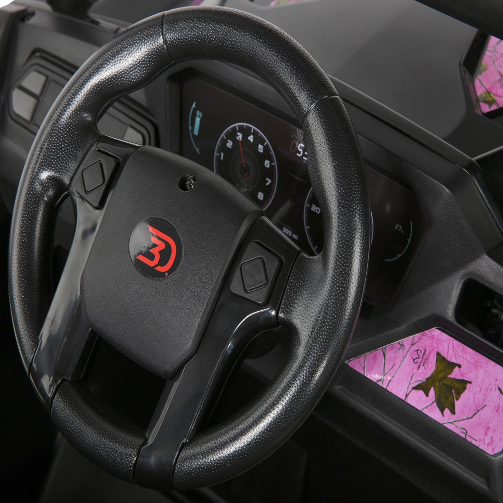 Kids' Pink Camouflage UTV Ride-On Truck with 12V Power and Single Seater Design