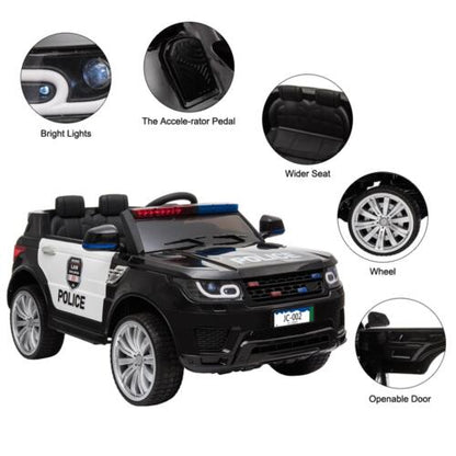 Kids Police Car Ride On SUV Truck with Remote Control and Seat Belt