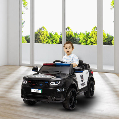 Kids Police SUV Ride-On Car with 3 Speeds, Music, Sirens, and Parental Control - 12V