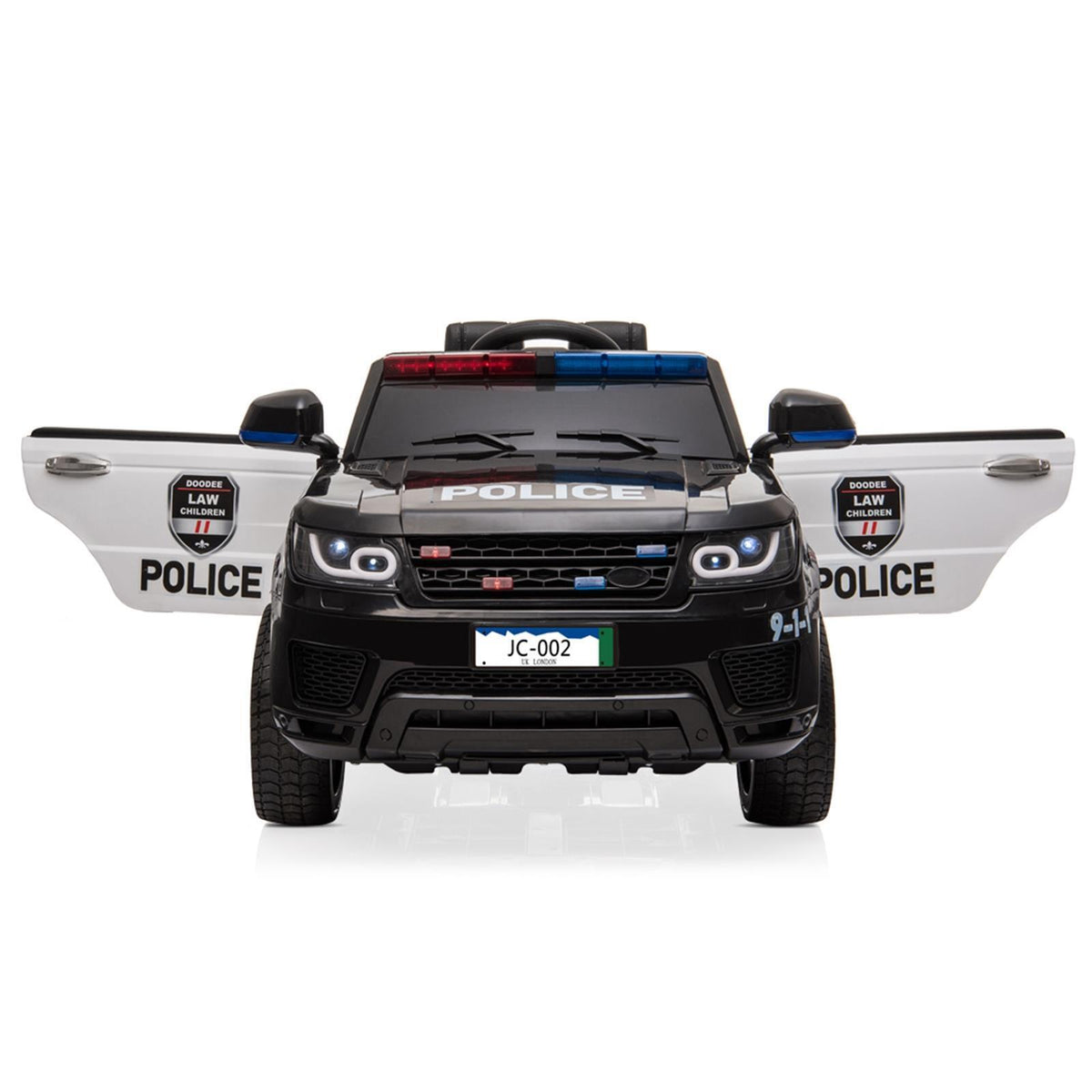 Kids Police SUV Ride-On Car with Lights, Music, and Remote Control - 3 Speed Options