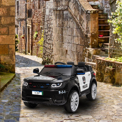 Kids Police SUV Ride-On Car with Lights, Music, Sirens, and Parental Control - 12V