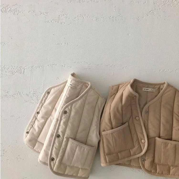 Kids' Warm Autumn/Winter Vest - Solid Color Jacket - # BOAA111010003