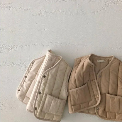 Kids' Warm Autumn/Winter Vest - Solid Color Jacket - # BOAA111010003