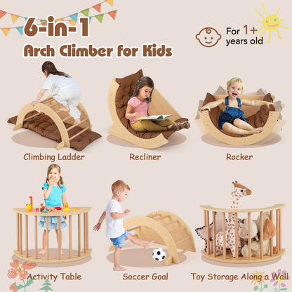 Kids Climbing Arch with Cushion Montessori Arch Climber/Rocker for Toddlers