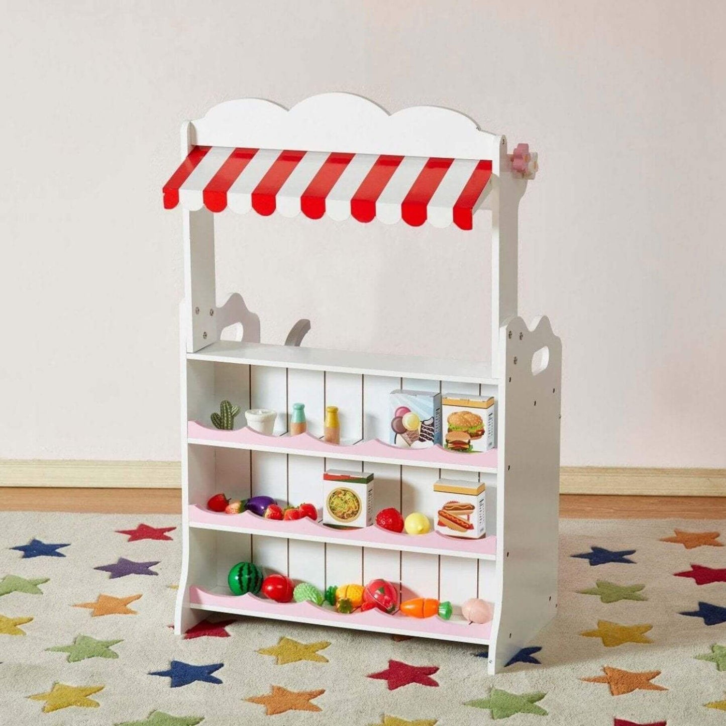 Kids Funnel 2 In 1 Pink Pretend Kitchen and Market Stall
