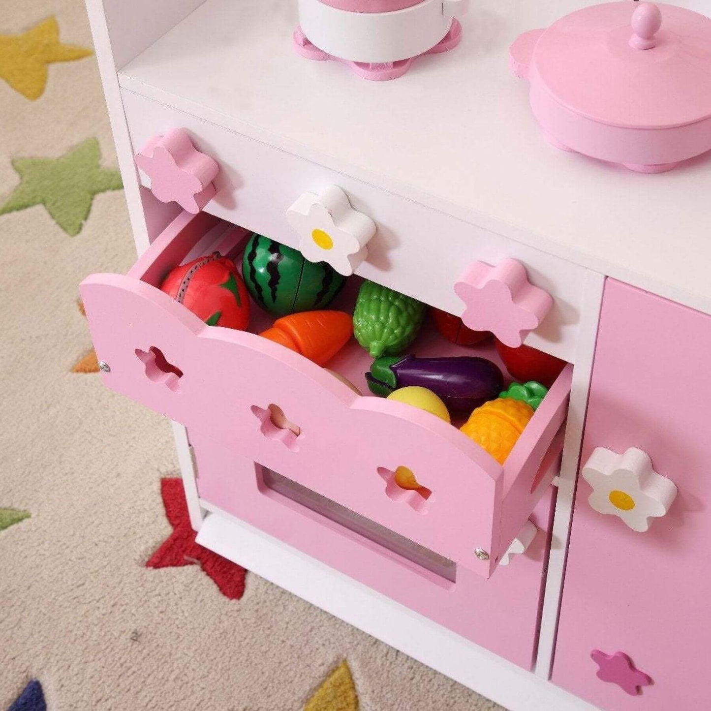 Kids Funnel 2 In 1 Pink Pretend Kitchen and Market Stall