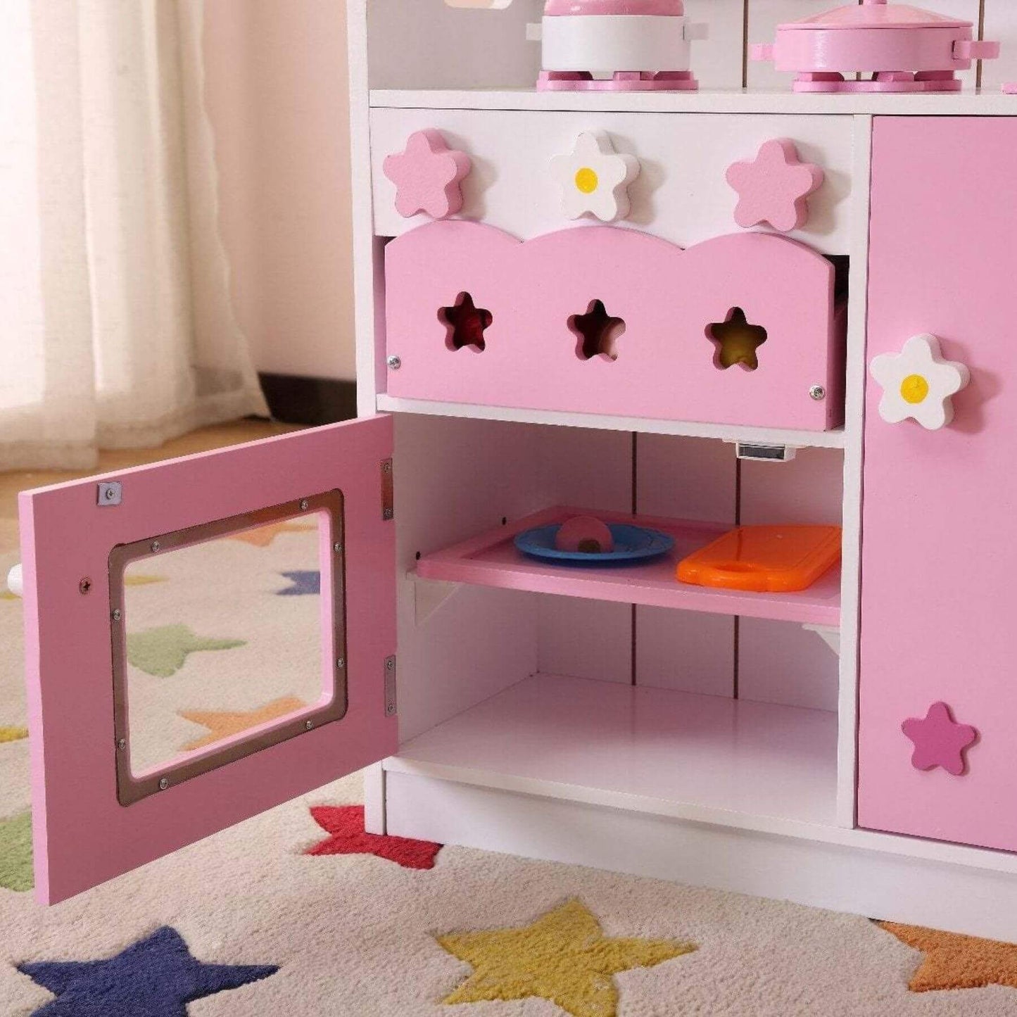 Kids Funnel 2 In 1 Pink Pretend Kitchen and Market Stall