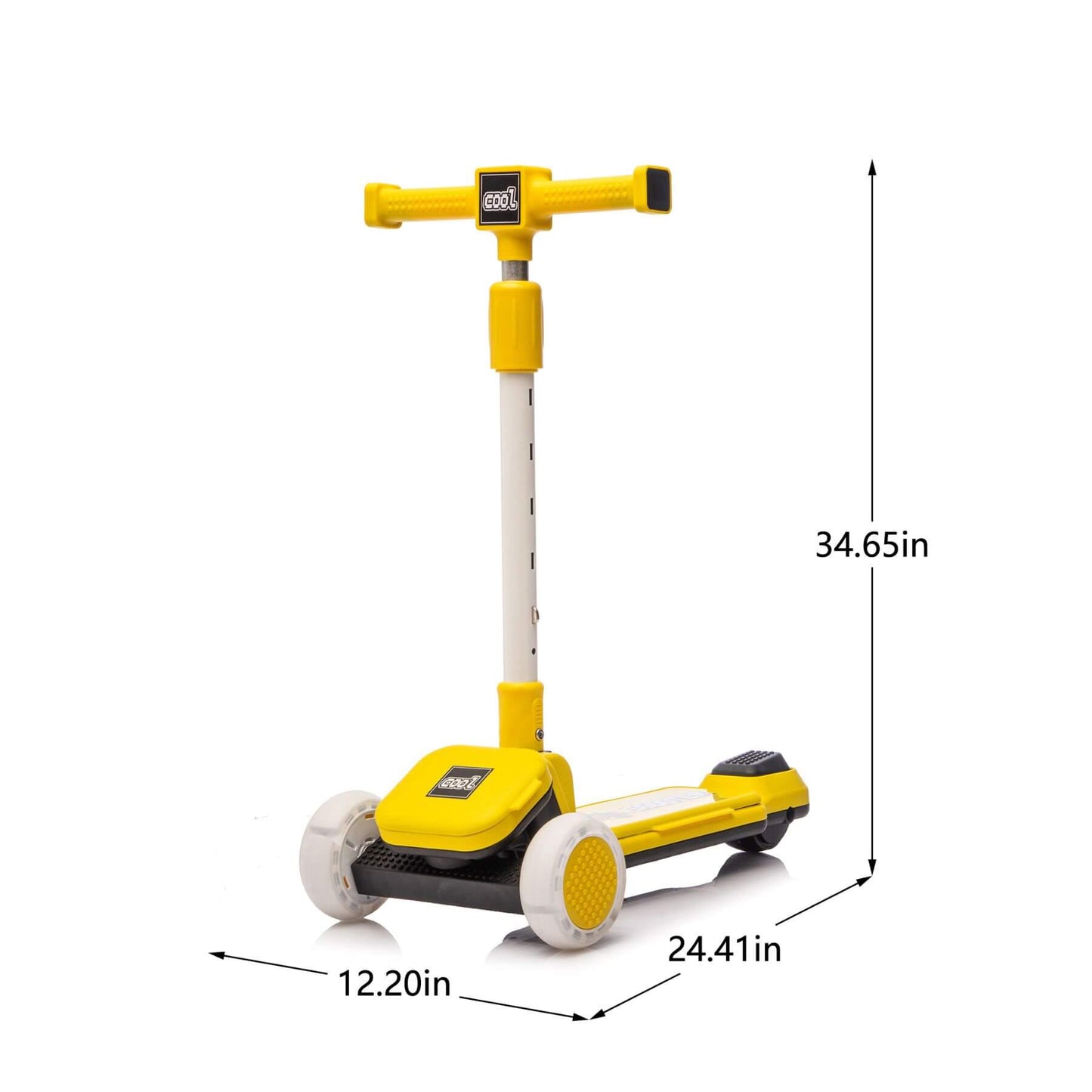 HIFINE Kids Ride On 3-Wheel Scooter W/Buildable Blocks, Aged 3-9, Yellow