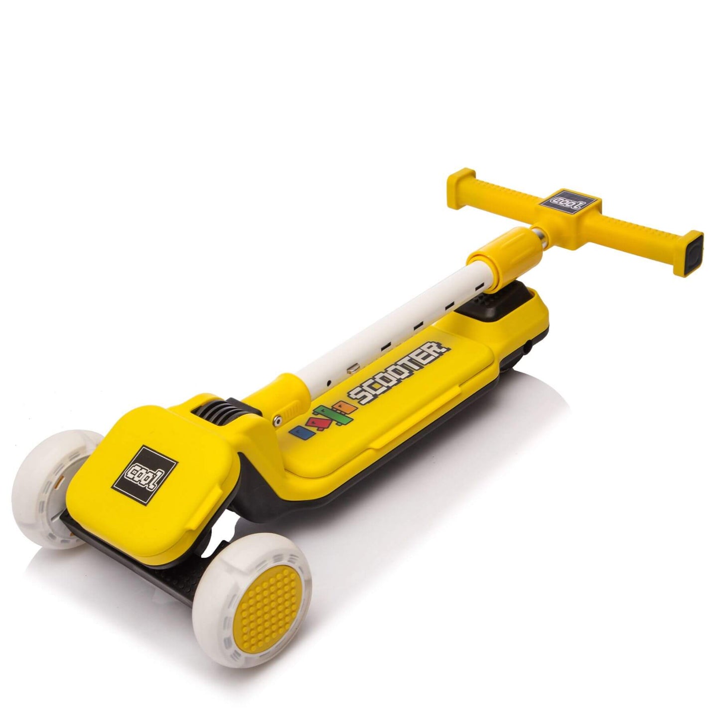 HIFINE Kids Ride On 3-Wheel Scooter W/Buildable Blocks, Aged 3-9, Yellow