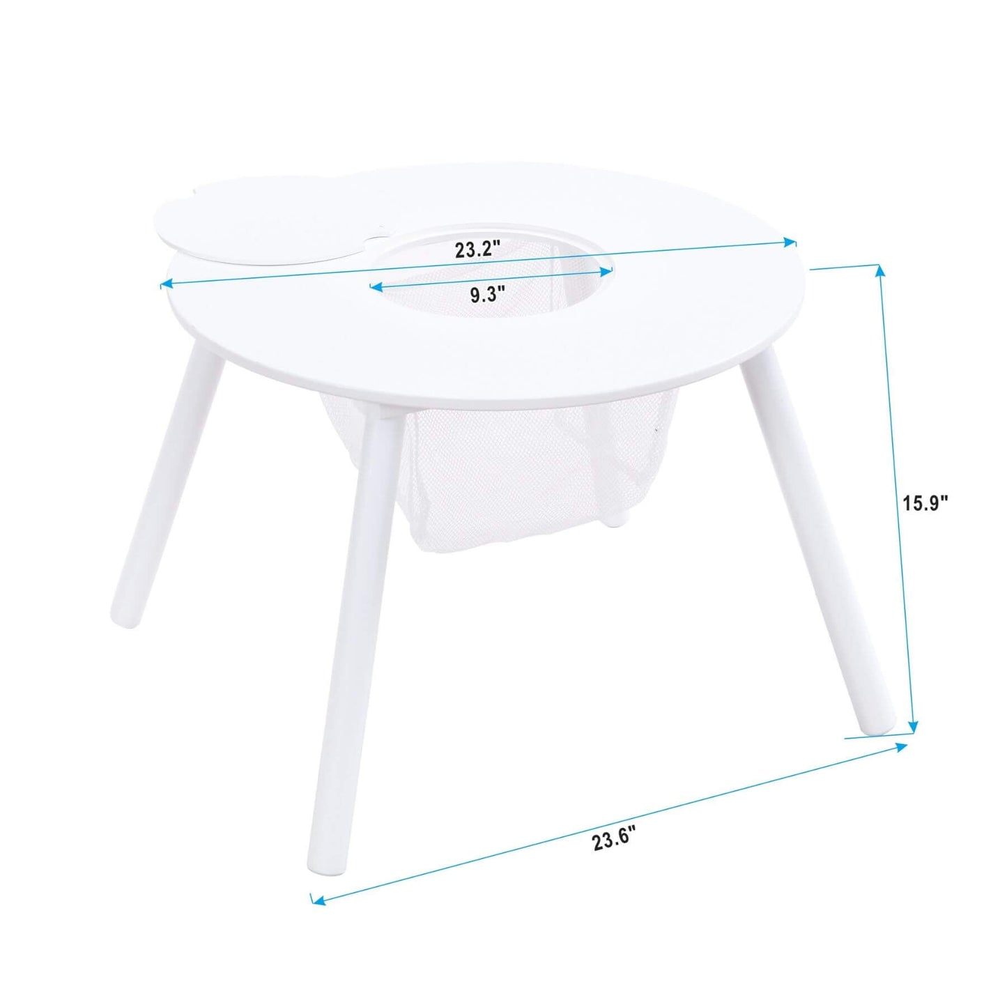 Civil HN Children's White Panel Table with 4 Chairs Set