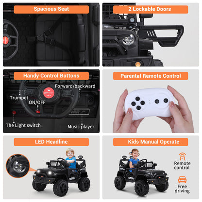 Kimbosmart 12V Electric Kids Ride On Truck Car with Remote Control and MP3 Bluetooth Integration