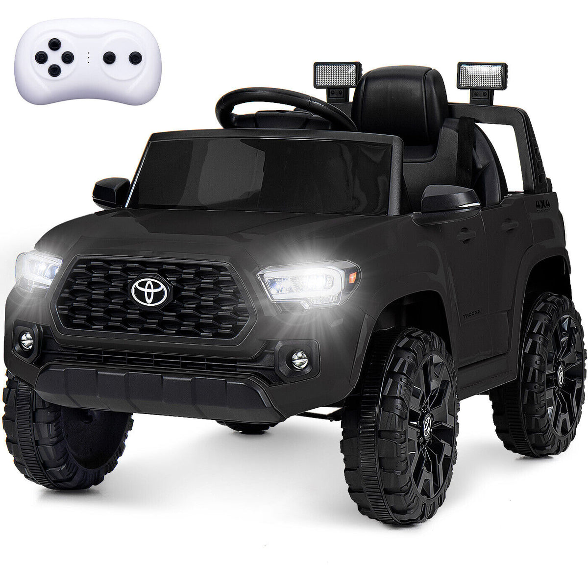Kimbosmart 12V Licensed Toyota Tacoma Kids Ride-On Car with Charging Reminder Feature