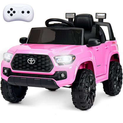 Kimbosmart 12V Licensed Toyota Tacoma Kids Ride-On Car with Charging Reminder Feature