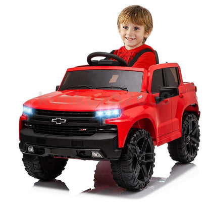 Kimbosmart Chevrolet Silverado 12V Ride On Car with Remote Control for Kids