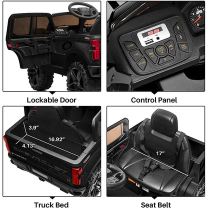 Kimbosmart Chevrolet Silverado Electric Ride-On Car for Kids with Remote Control