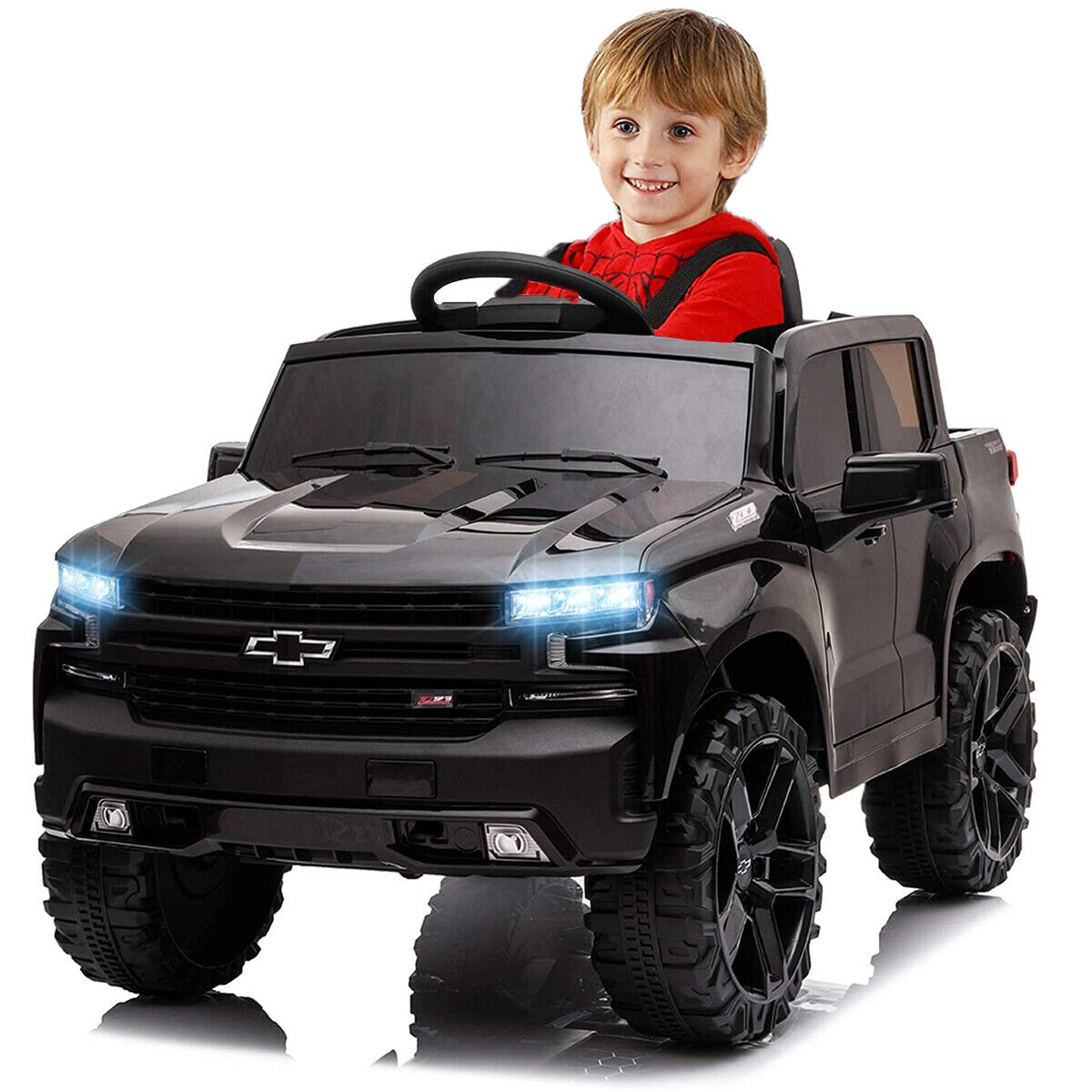 Kimbosmart Chevrolet Silverado Electric Ride-On Car for Kids with Remote Control