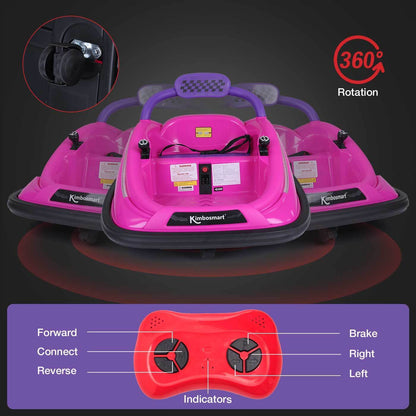 Kimbosmart DIY Sticker Race Car: 12V Electric Ride-On Bumper Car for Kids
