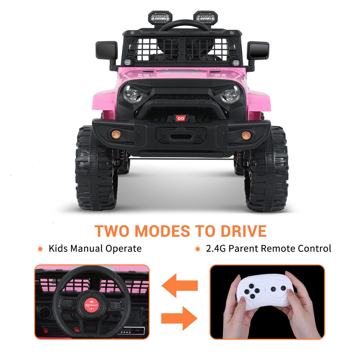 Kimbosmart Kids 12V Ride On Truck with Remote Control and 3 Speed Options