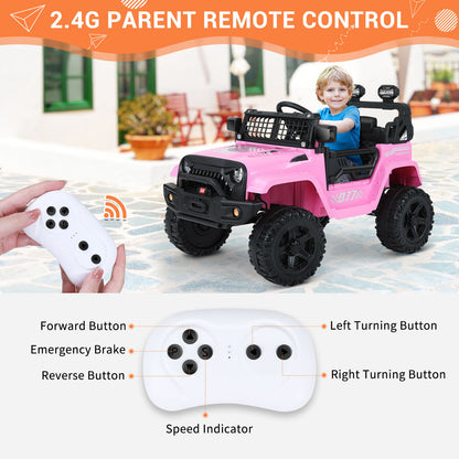 Kimbosmart Kids 12V Ride On Truck with Remote Control and 3 Speed Options