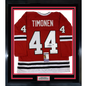 Framed Autographed/Signed Kimmo Timonen 35x39 Chicago Red Hockey Jersey JSA COA