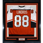 Framed Autographed/Signed Legion of Doom Eric Lindros, John LeClair & Mikail Renberg 35x39 Philadelphia Orange Hockey Jersey JSA COA