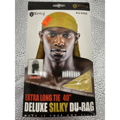 King J Extra Long Tie 40" Deluxe Silky Du-Rag