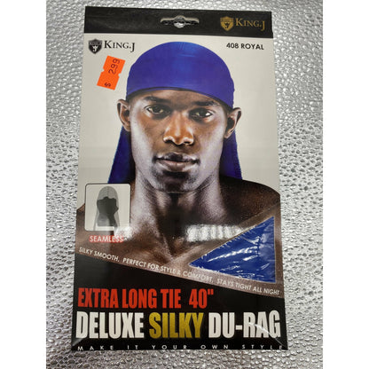 King J Extra Long Tie 40" Deluxe Silky Du-Rag