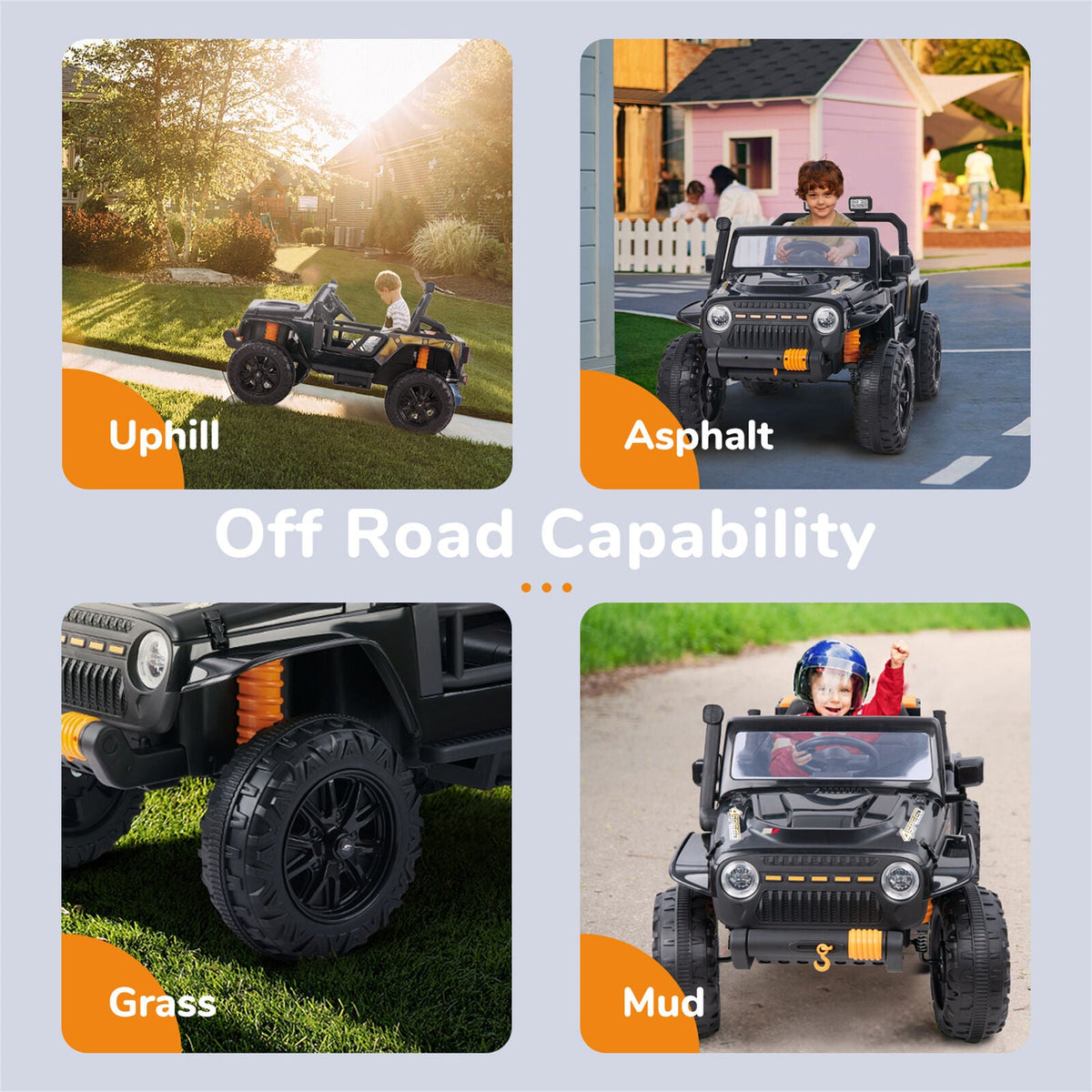 Electric Ride-On Truck for Kids with Remote Control and Parental Seat