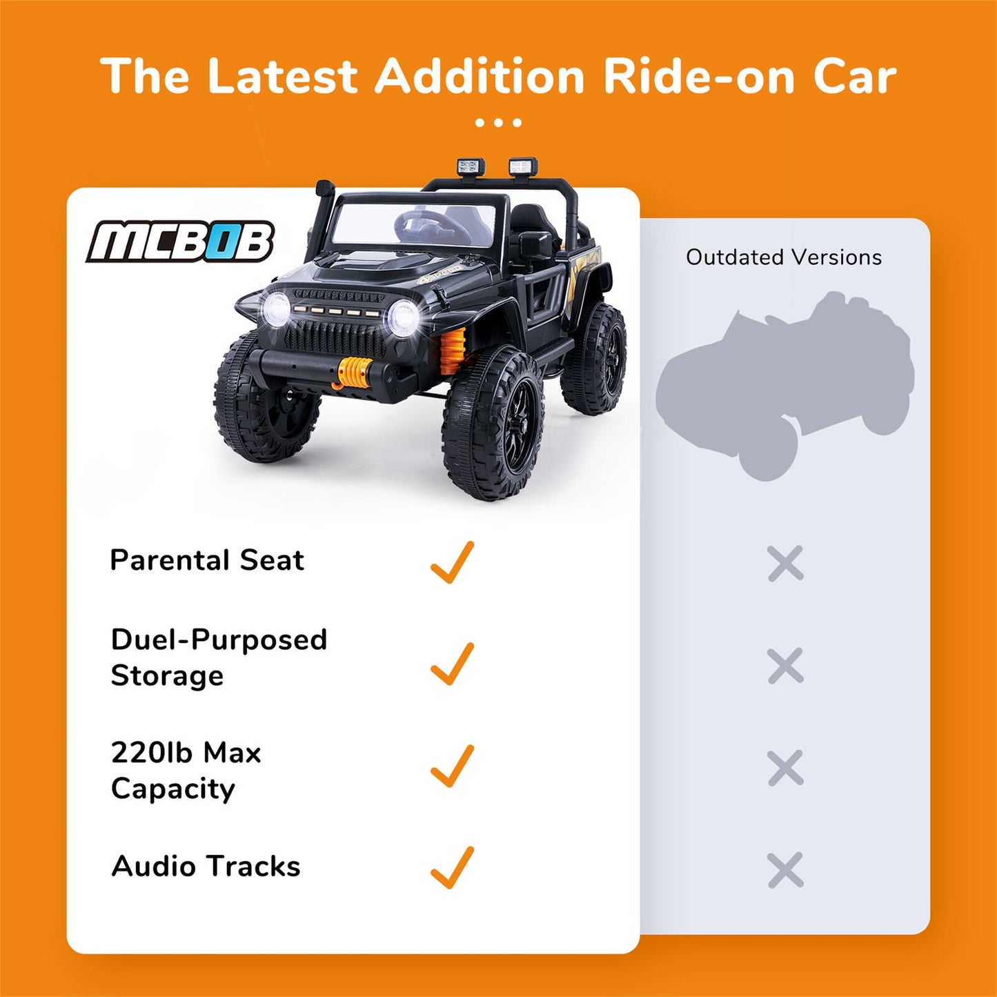 12V Electric Ride-On Truck for Kids with Parental Remote Control - 220 lbs Weight Capacity