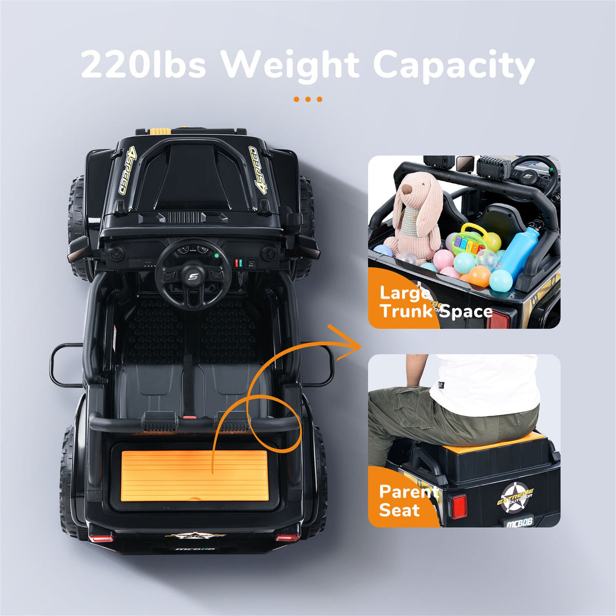 Parent-Child Ride-On Truck with Remote Control and LED Lights - Perfect for Playtime Fun!