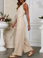 Linen Vest Wide-Leg Jumpsuit