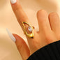 Stainless Steel Zircon Line Ring