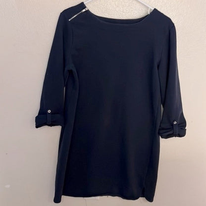 Merona Navy Blue Boatneck Dress Size L