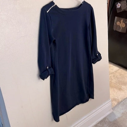 Merona Navy Blue Boatneck Dress Size L