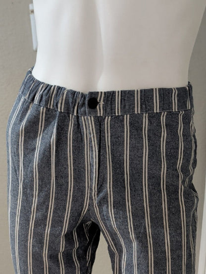 John Galt Striped Cropped Women's Pants - Blue XS/S