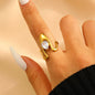 Stainless Steel Zircon Line Ring
